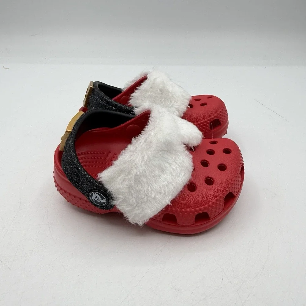 Crocs Littles Santa Claus Classic Clogs Toddler Size C2/C3 Red‎ Christmas Shoes
